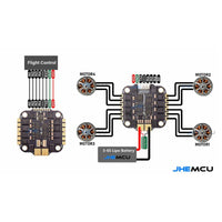 JHEMCU F745HD MPU6000 Flight Controller and BLHELI_32 45A 4in1 ESC 3-6S 30X30mm Stack