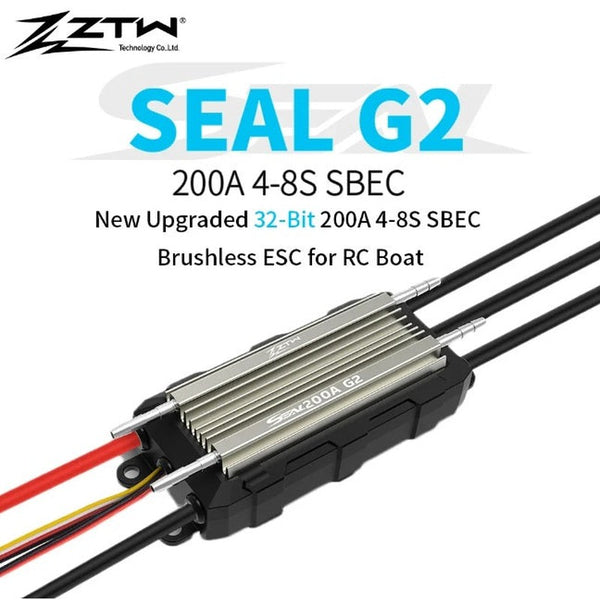 ZTW Seal G2 200A ESC 32BIT 4-8S SBEC 6/7.4/8.4V 10A Waterproof Bidirectional Speed Control For RC Boat Underwater Thruster