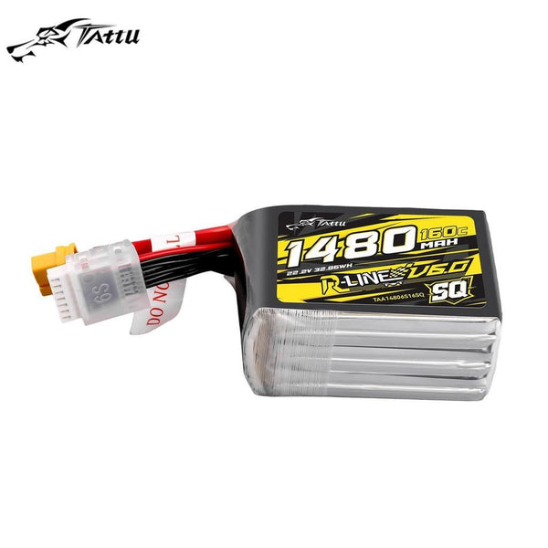 Tattu R-Line V6 1480mAh 6S 160C LiPo Battery with XT60 [SQ]