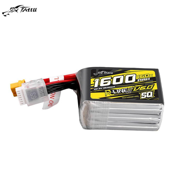 Tattu R-Line V6 1600mAh 6S 160C LiPo Battery with XT60 [SQ]