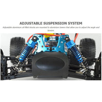 HSP 94107Pro 1:10 RC XSTR Off-Road Brushless Buggy (Blue Cover with Red Chrome Wheels)
