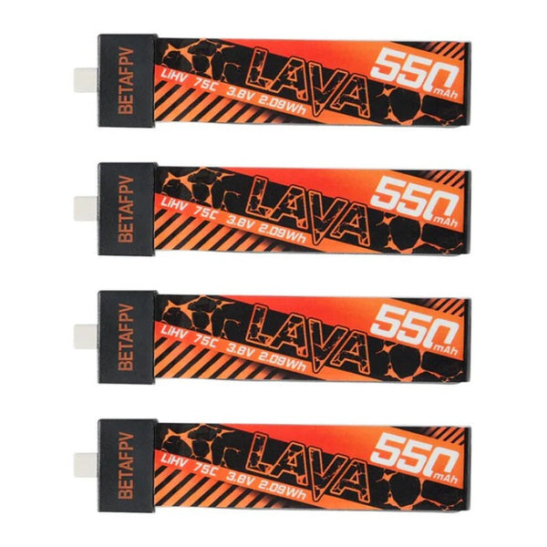 BETAFPV BT2.0 550mAh 1S 75C Battery (4PCS) (LAVA Series)