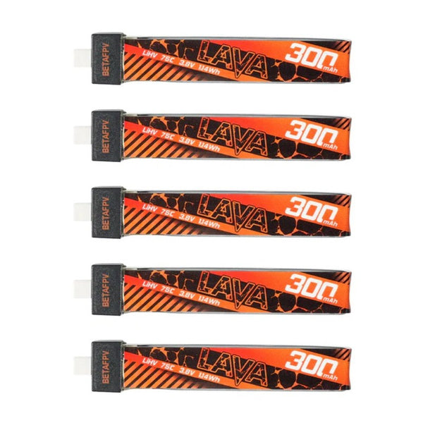 BETAFPV BT2.0 300mAh 1S 75C Battery (5PCS) (LAVA Series)