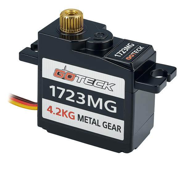 GOTECK 17g Full Metal Gear Digital Servo, with 25T Servo Horn for 1/18 1/16 1/14 RC Car Model Boat Fixed-Wing Helicopter Airplane Robot Toy