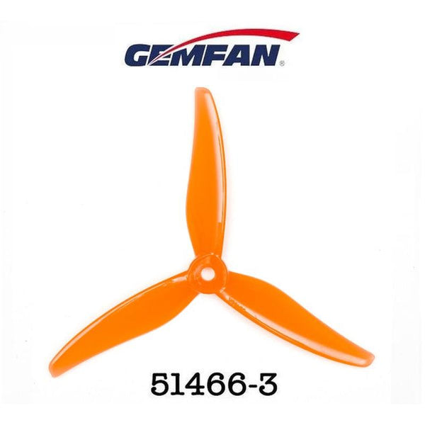 GEMFAN Hurricane 51466 V2 5 Inch Durable 3-Blade Propeller 2 pairs (Tiger Orange)