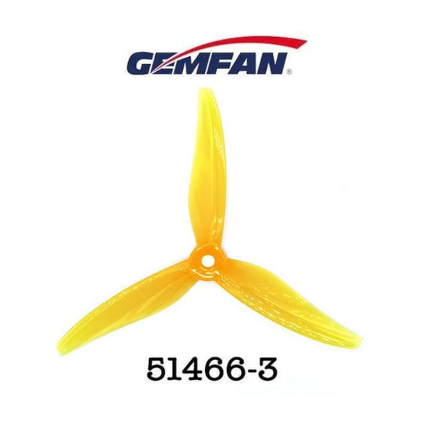 GEMFAN Hurricane 51466 V2 5 Inch Durable 3-Blade Propeller 2 pairs (Bumblebee Yellow)