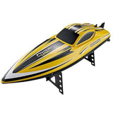 HJ Upgraded RC Racing Boat 2.4G 35KM/H Auto Flip with Cooling System Yellow Color *400mm*