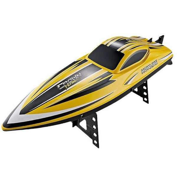 HJ Upgraded RC Racing Boat 2.4G 35KM/H Auto Flip with Cooling System Yellow Color *400mm*