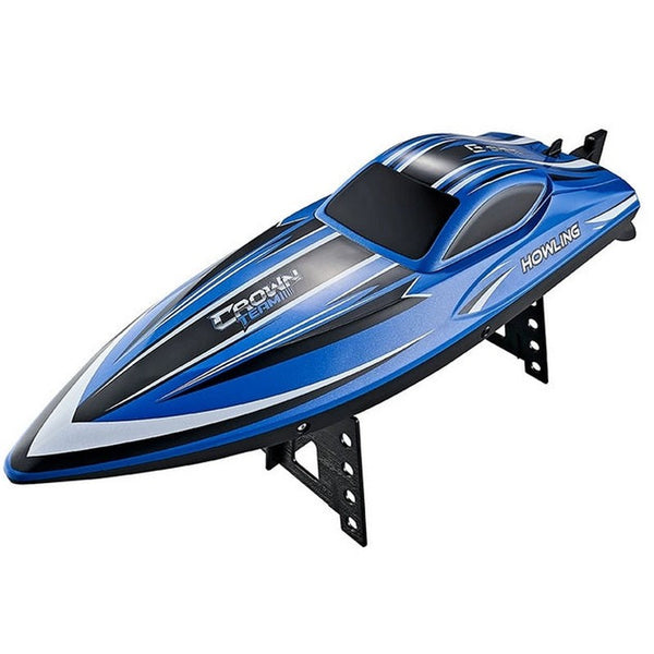 HJ Upgraded RC Racing Boat 2.4G 35KM/H Auto Flip with Cooling System Blue Color *400mm*