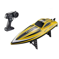 HJ Upgraded RC Racing Boat 2.4G 35KM/H Auto Flip with Cooling System Yellow Color *400mm*