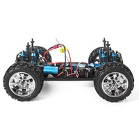 HSP 94111Pro 1:10 RC  Electric Brontosaurus Monster Truck (All Blue Car Cover with Chrome Wheels)