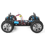 HSP 94111Pro 1:10 RC  Electric Brontosaurus Monster Truck (All Blue Car Cover with Chrome Wheels)