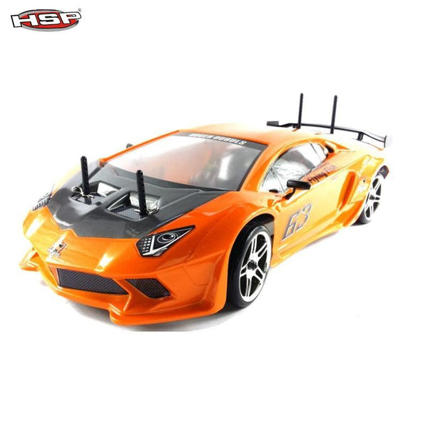 HSP 94123Pro 1:10 RC Power Drift Car (Lamborghini Orange with Chrome W ...