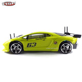 HSP 94123Pro 1:10 RC Power Drift Car (Lamborghini Neon Yellow-Green with Chrome Wheels)