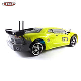 HSP 94123Pro 1:10 RC Power Drift Car (Lamborghini Neon Yellow-Green with Chrome Wheels)