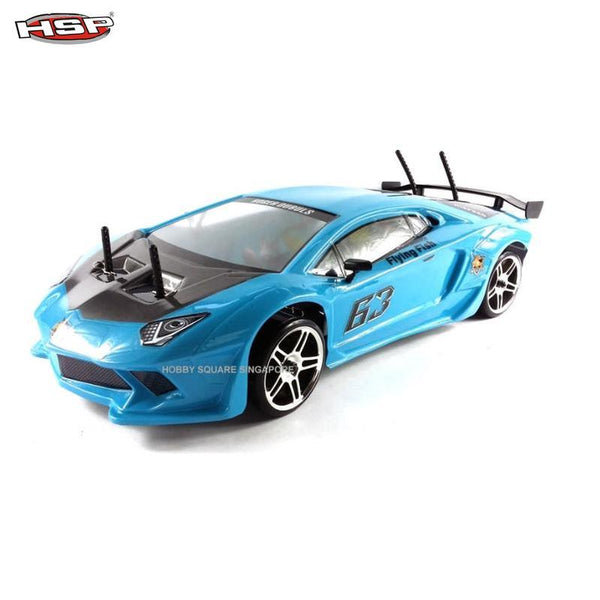 HSP 94123Pro 1:10 RC Power Drift Car (Lamborghini Blue with Chrome Wheels)