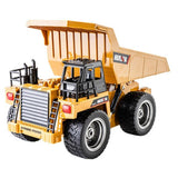 Huina Toys RTR 1534 1/18 2.4G 9CH RC Car Dump Truck Alloy Bucket Cabin LED Light Engineering Remote Control Simulation Construction Vehicles Models Children Kids Gifts