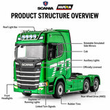 Huina RC 1/18 Scale 1501 Scania 770S with RC Platform Semi Trailer 1502 2.4GHz (Green)