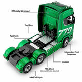 Huina RC 1/18 Scale 1501 Scania 770S with RC Platform Semi Trailer 1502 2.4GHz (Green)