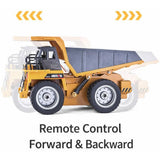 Huina Toys RTR 1534 1/18 2.4G 9CH RC Car Dump Truck Alloy Bucket Cabin LED Light Engineering Remote Control Simulation Construction Vehicles Models Children Kids Gifts