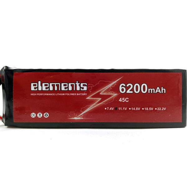 Elements 6200mAh 45C 3S Lipo Battery for UAV RC Helicopter Boat Car Drone