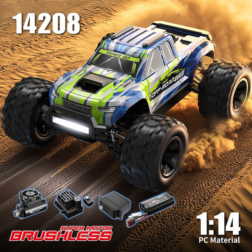 その他 Maxx 'The Hype' Nitro GEM105 MJX Hyper Go 14208 1/14 Brushless RC Car High Speed 4WD Off-Road