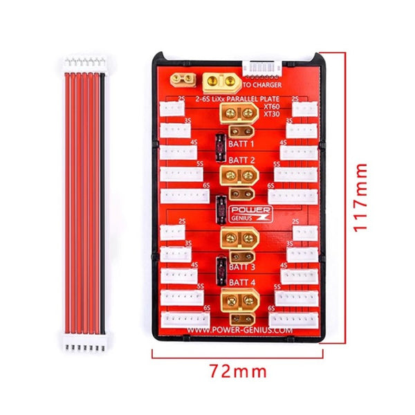 2-6S Lipo Parallel Charging Board XT30-XT60 2IN1 with XT-60 Cable