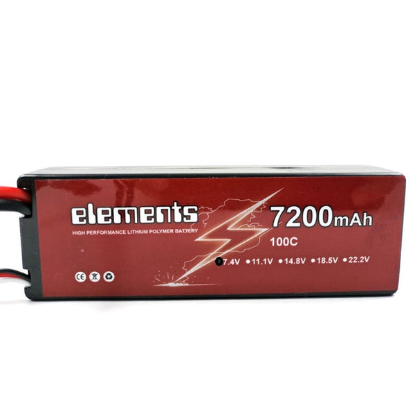Elements 7200mAh 100C 7.4V Lipo Battery for RC Car (Hardcase)