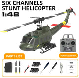 RC ERA C032 UH-1 Huey 1:48 Scale RC Helicopter 2.4G 6CH 6-Axis Gyro Altitude Hold Optical Flow & TOF Positioning Flybarless RTF