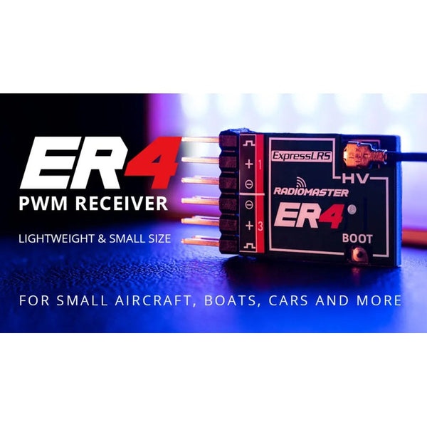 RadioMaster ER4 ExpressLRS PWM receiver (4 channels) (2.4GHz)