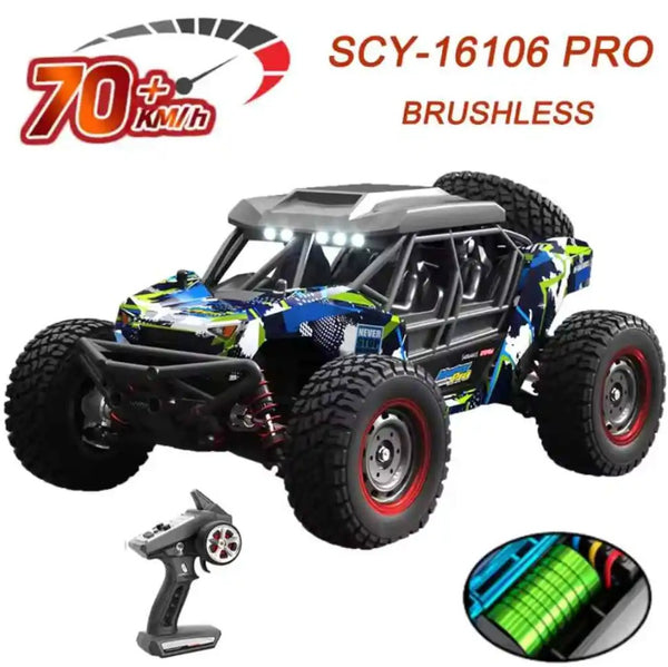 SCY-16106 PRO Version RC Car 2.4Ghz 4WD 1/16 Off Road RC Trucks Desert Truck 70KM/H