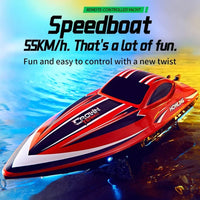 BEZGAR RC Boat, 16 inch Big Brushless Remote Control Boat for Adults and Kids, 55 KPH Large Fast RC Speed Boats with 2000mAh Battery, Ideal Waterproof Toy Boats for Lakes (Green)
