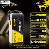 TATTU 22000MAH 22.2V 25C 6S1P LIPO BATTERY PACK