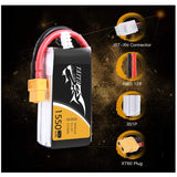 Tattu 1550mAh 75C 3S1P Lipo Battery Pack With XT60 Plug