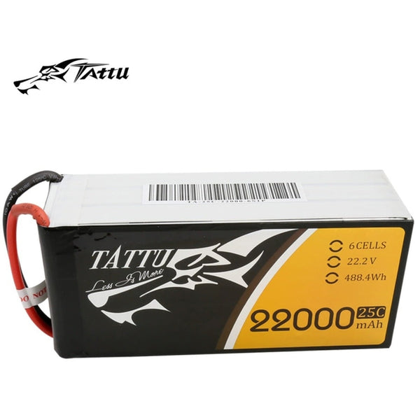 TATTU 22000MAH 22.2V 25C 6S1P LIPO BATTERY PACK