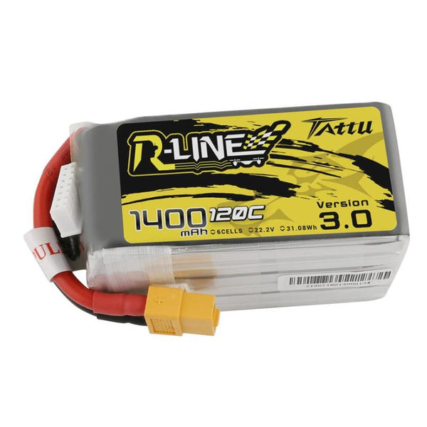 Tattu R-Line Version 3.0 1400mAh 22.2V 120C 6S1P Lipo Battery Pack With XT60 Plug