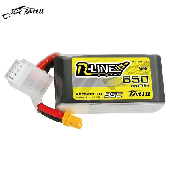Tattu R-Line 650mAh 3S 11.1V 95C Lipo Battery with XT30