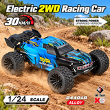 Wltoys 244018 RTR 1/24 2.4G 2WD RC Car Full Proportional Control High Speed Electric Racing Off-Road Truck with Gyro Cruise Control Three Speeds Metal Shocks Vehicles Models Toys