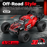 Wltoys 244018 RTR 1/24 2.4G 2WD RC Car Full Proportional Control High Speed Electric Racing Off-Road Truck with Gyro Cruise Control Three Speeds (Red)