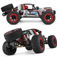 Wltoys 124028 RTR 1/12 2.4G 4WD 60km/h Brushless RC Car Desert Off-Road Truck Metal Chassis Full Proportional LED Light Vehicles Models Toys - Red & Black