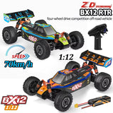 ZD Racing BX-12 RC Car 1/12 Scale 4WD 3S Brushless Motor 70km/h High Speed Racing Off-Road Buggy 2.4G RTR (Green-Blue)