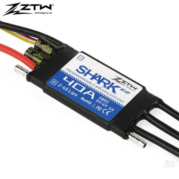 ZTW Shark G2 40A SBEC New 32-Bit Water Cooled Brushless RC Boat Marine ESC (2-4 LiPo)