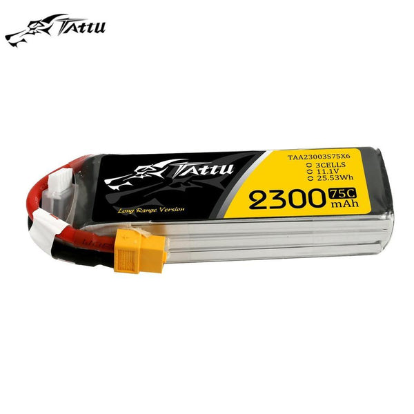 TATTU 2300mAh 11.1V 75C 3S1P Lipo Battery with XT60