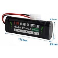 7.2V 5000mAh SC Ni-MH Tamiya Plug RC Toy Rechargeable Battery Pack High Power