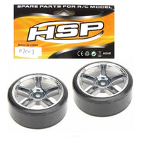 ORIGINAL HSP 1/10 Drift Wheel Chrome Silver (2PCS) (HSP 07003)
