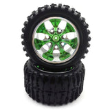 ORIGINAL HSP 1/10 Wheel Chrome Green (2PCS) for Monster Trucks (08010)