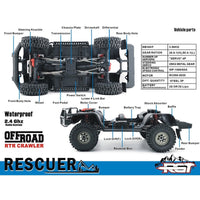 RGT EX86190 1/10 Rescuer LC76 4WD Off-Road Crawler RTR Black