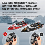 HJ Upgraded RC Racing Boat 2.4G 35KM/H Auto Flip with Cooling System Black Color *470mm*