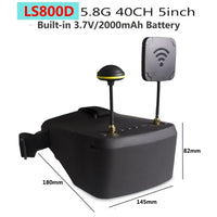 LS-800D 5 inch 800 x 480 Pixel Display 5.8GHz 40CH FPV Goggles, Support TF Card & DVR