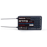 Radiolink 2.4Ghz R7FG 7 Channels Gyro Receiver with Voltage Telemetry Long Range Control, Water-splash RX for RC Crawler Car Boat Radio Controller System